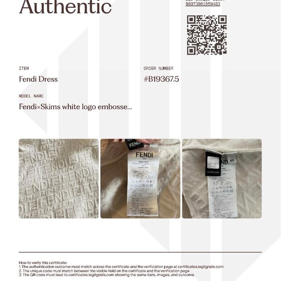 Fendi×Skims white logo embossed mini dress S size - Picture 13 of 13